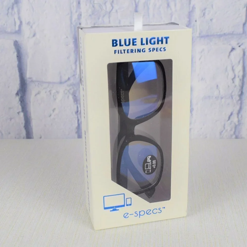 e-Specs Blue Light Filtering Specs Glasses Black